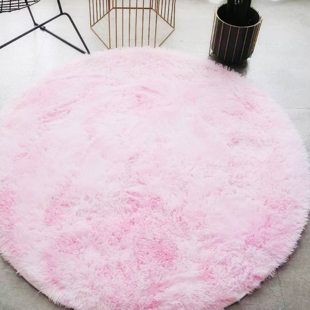 🌸 PINK PLUSHIE SOFT AREA CARPET MAT RUG ROUND ''39X39'' - Picture 6 of 6